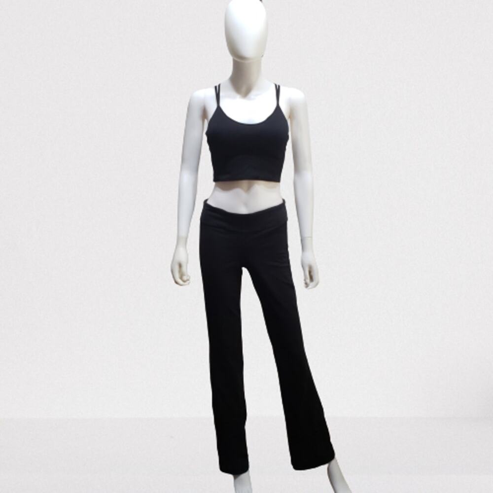 Women's Black Spaghetti Strap Criss Cross Back Sports Bra, Size Medium, New